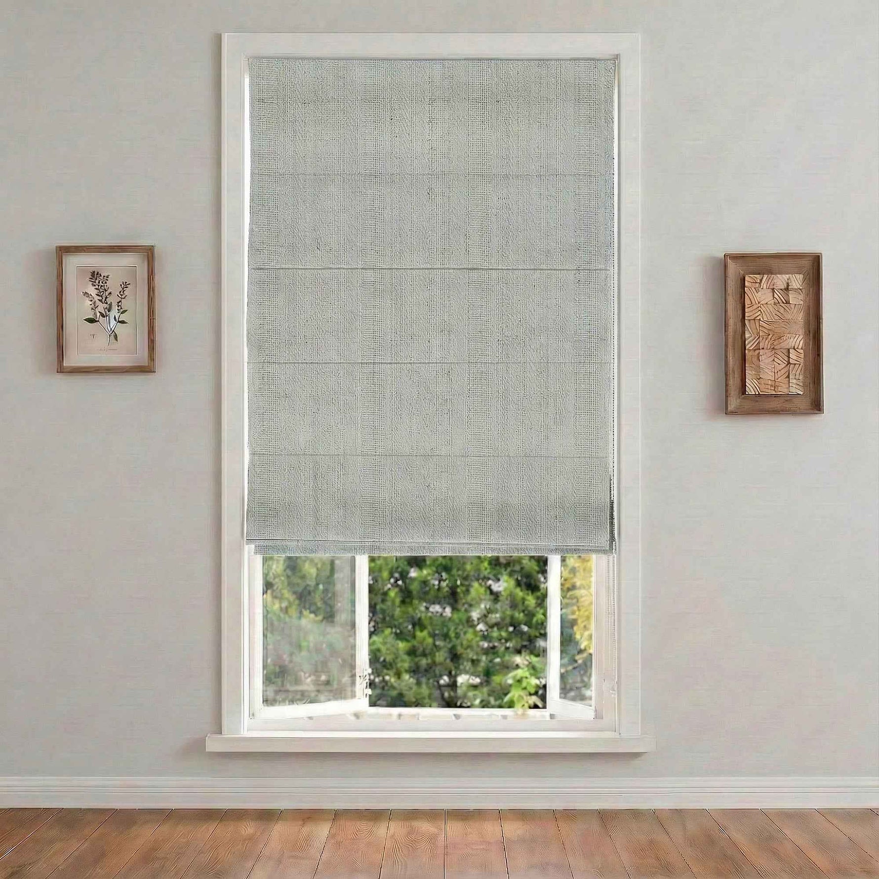 L-loose Cordless Striped Linen Blend Roman Shades - Detail View 11 | JOYDRAPE Bespoke Luxury