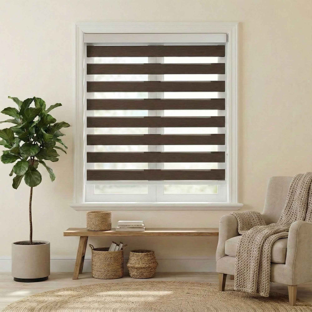 B-Vario Cordless Blackout Zebra Shades - Detail View 4 | JOYDRAPE Bespoke Luxury