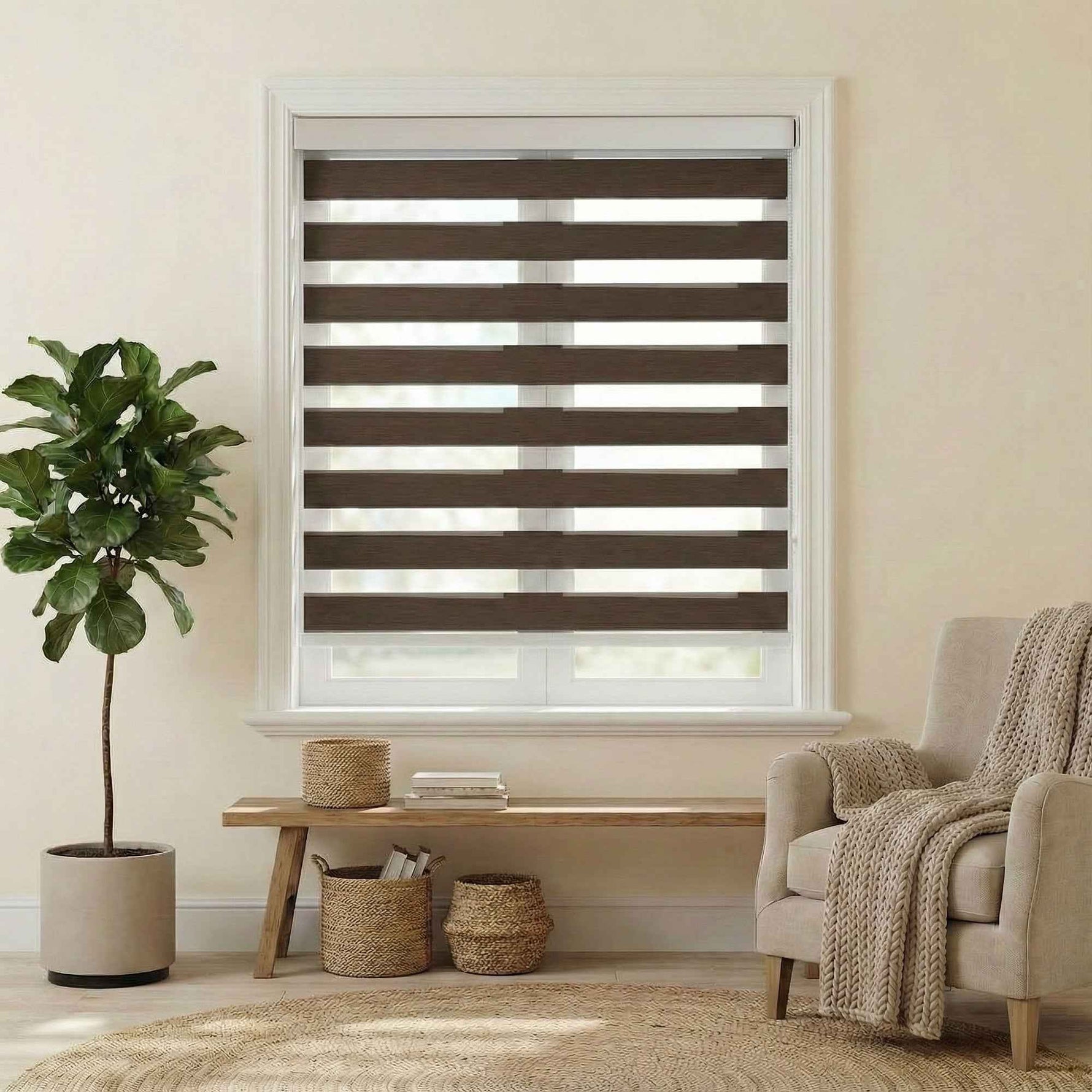 B-Vario Cordless Blackout Zebra Shades - Detail View 4 | JOYDRAPE Bespoke Luxury