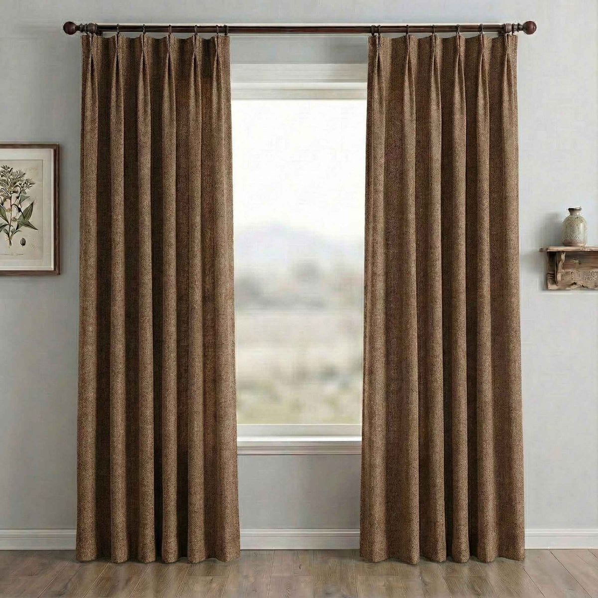Waffle Natural Cotton Linen Blend Curtains
