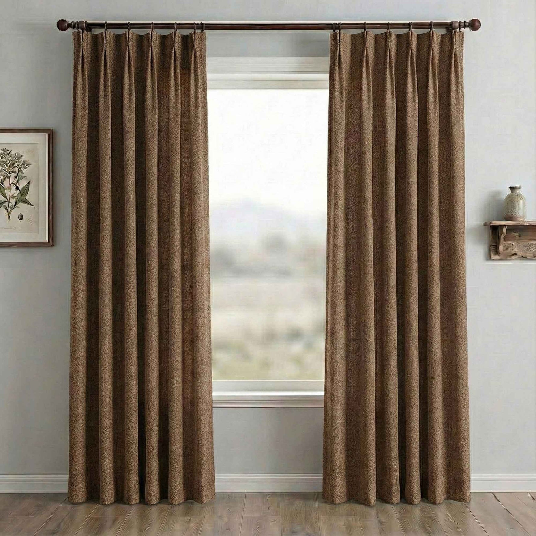 Waffle Natural Cotton Linen Blend Curtains