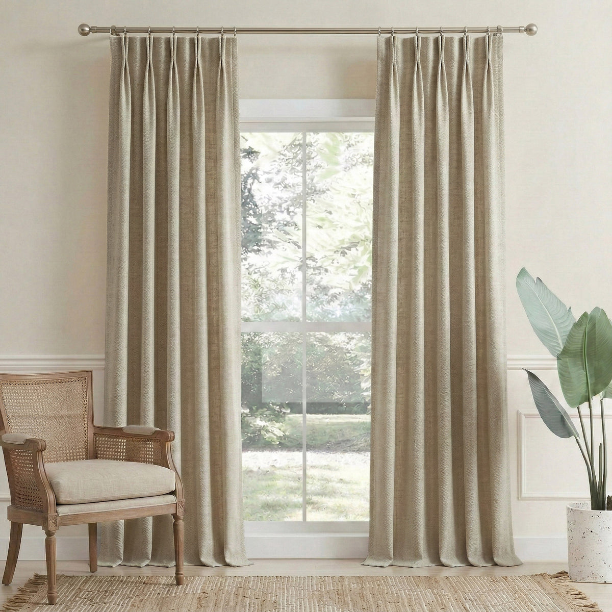 Length Linen Blend Semi-Blackout Curtains - Detail View 14 | JOYDRAPE Bespoke Luxury