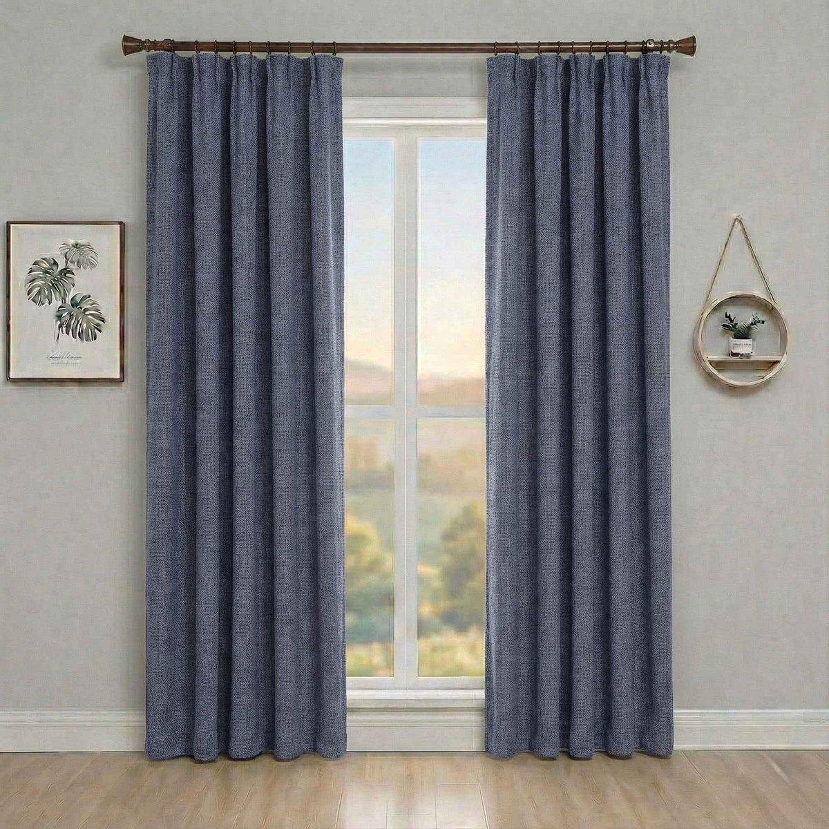 pincheck 100% Blackout Cream Style Curtains