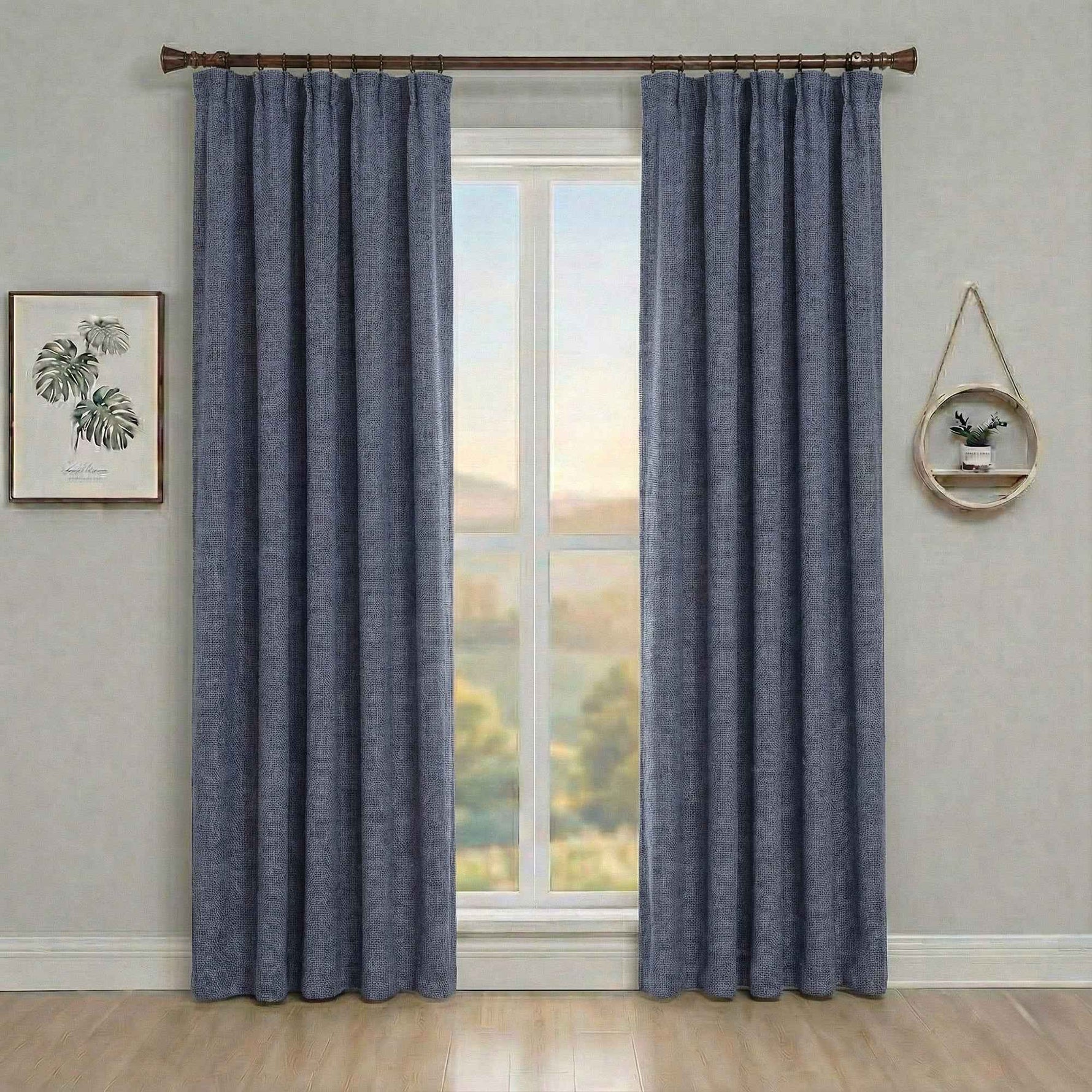 pincheck 100% Blackout Cream Style Curtains