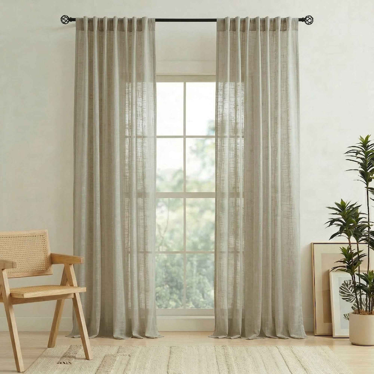 Pchill Light-Filtering Linen Textured Curtains - Detail View 11 | JOYDRAPE Bespoke Luxury