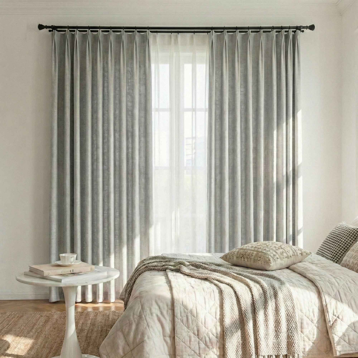 Colorful Semi-Sheer Linen Textured Curtains
