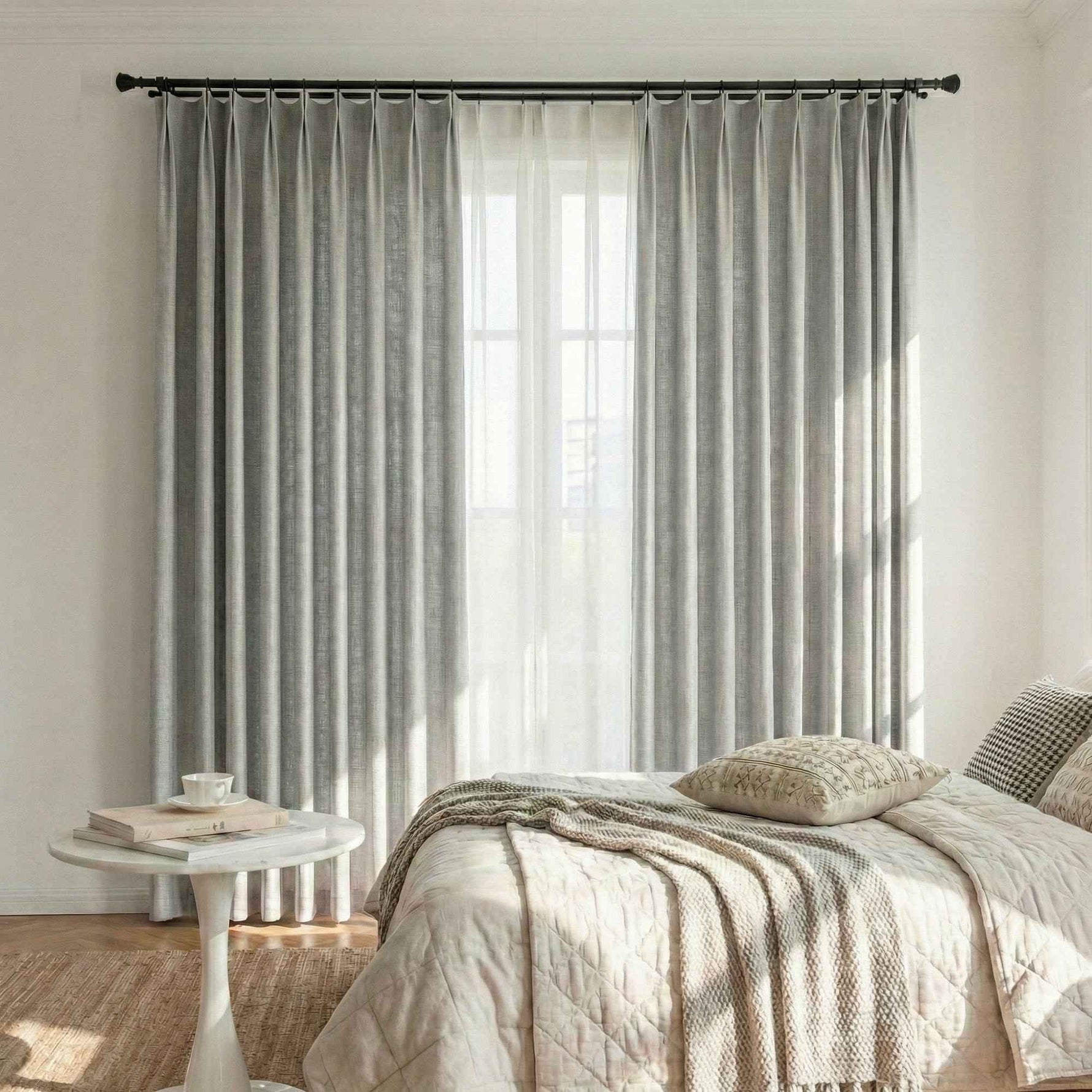 Colorful Semi-Sheer Linen Textured Curtains