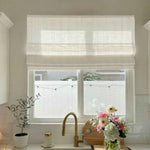 L-Mint Semi-blackout cotton-linen blend Roman shades - Detail View 3 | JOYDRAPE Bespoke Luxury
