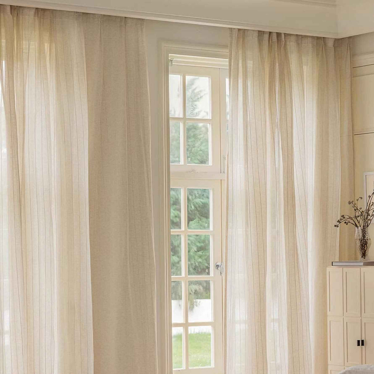 Rope sheer line curtains