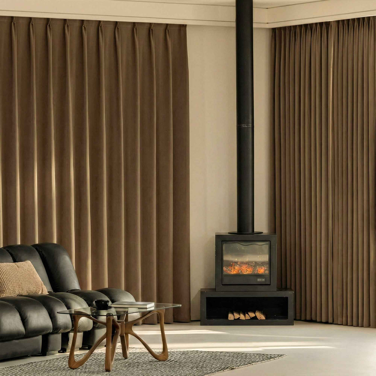 Morandi Cotton Linen Textured Blackout Curtains