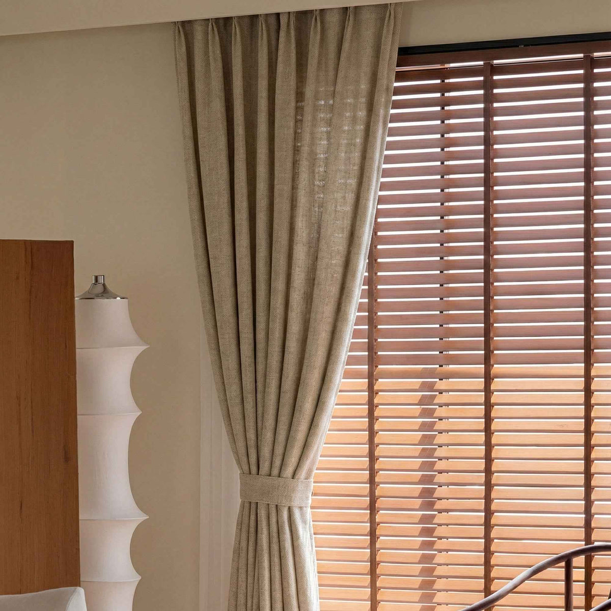 Waffle Natural Cotton Linen Blend Curtains