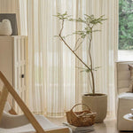 Linetrie Sheer Linen Vertical Stripe Curtains