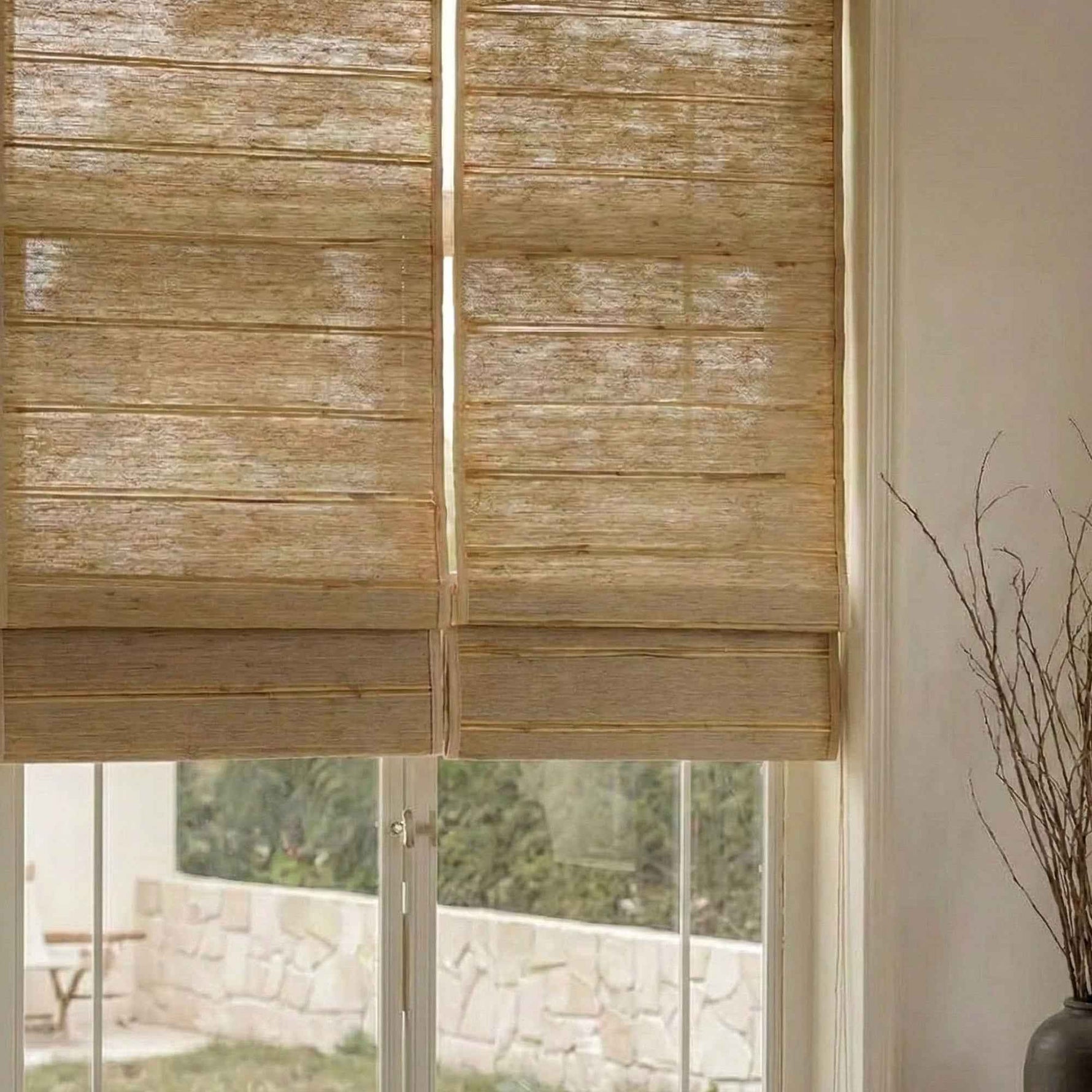 L-Lreed Cordless Fine Linen Roman Shades - Detail View 3 | JOYDRAPE Bespoke Luxury