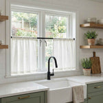 C-Btimeless Light-Filtering Cross-Weave Cafe Curtains
