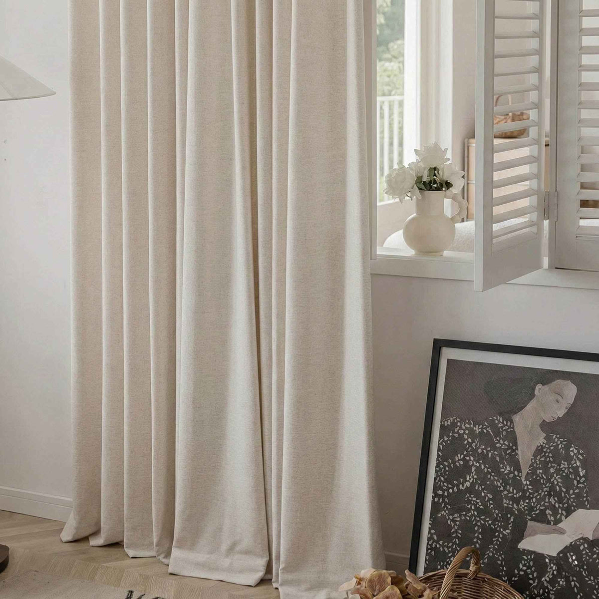 Thick Linen blend curtains