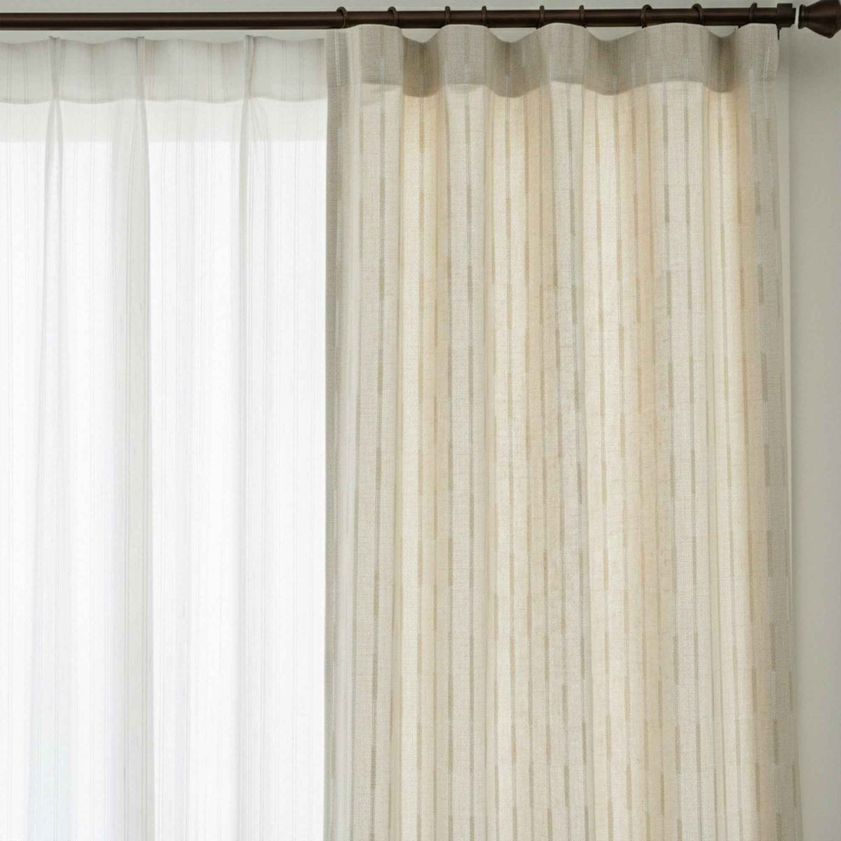 Streak Geometric Striped Linen Curtains