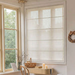 L-light Cordless Solid Linen Blend Roman Shades - Detail View 3 | JOYDRAPE Bespoke Luxury