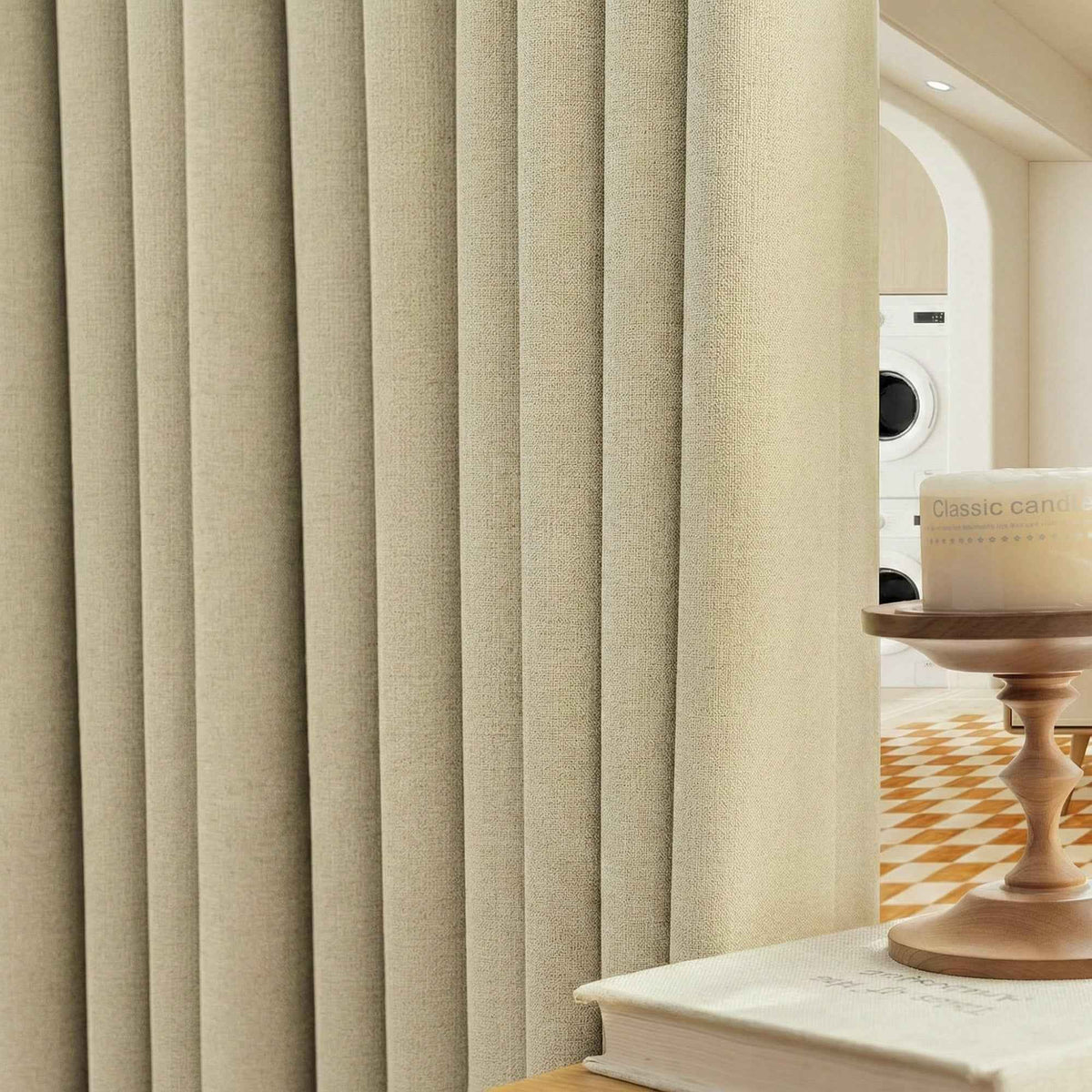 Candy Cotton Linen Blend Blackout Curtains - Detail View 4 | JOYDRAPE Bespoke Luxury