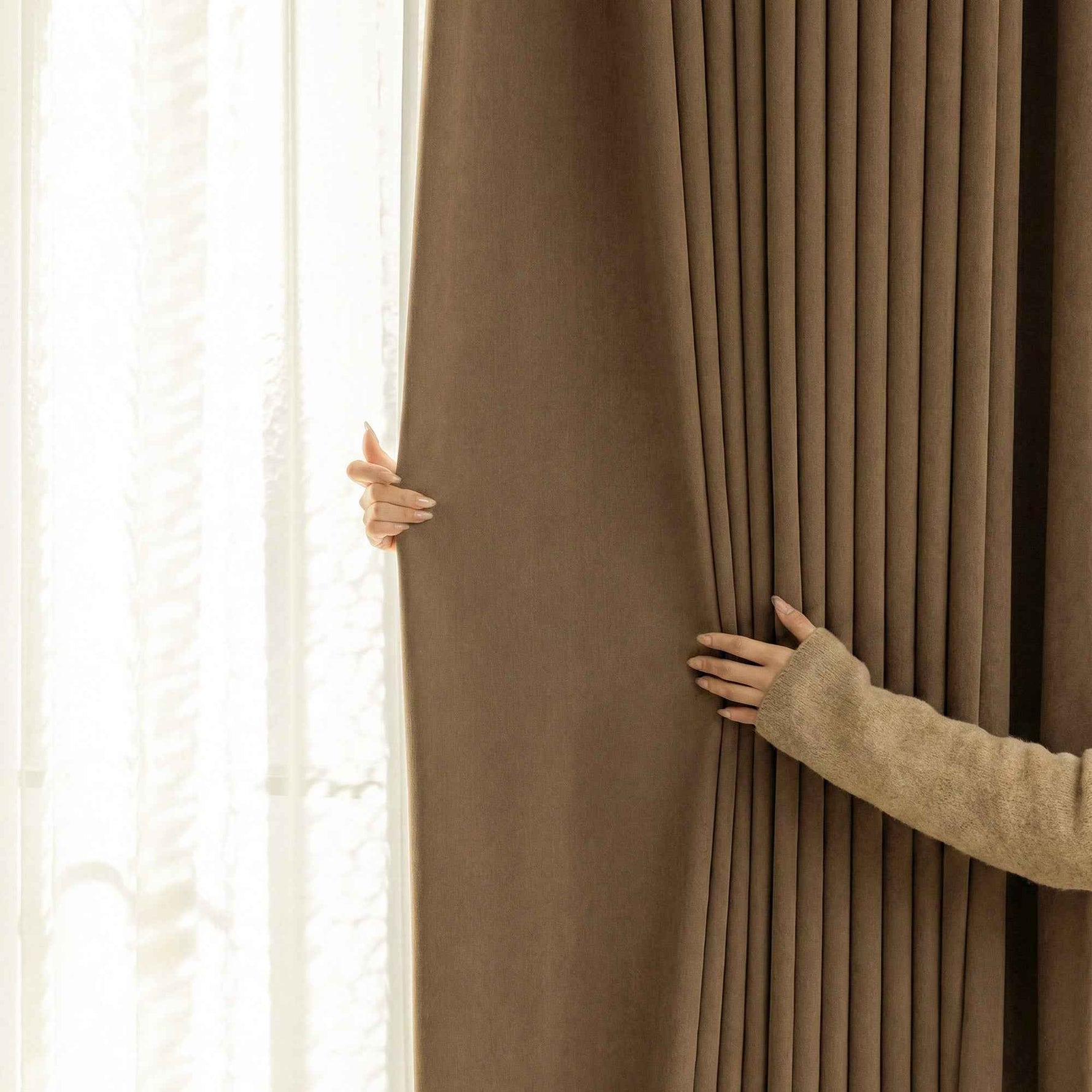 Morandi Cotton Linen Textured Blackout Curtains