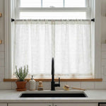 C-Btimeless Light-Filtering Cross-Weave Cafe Curtains