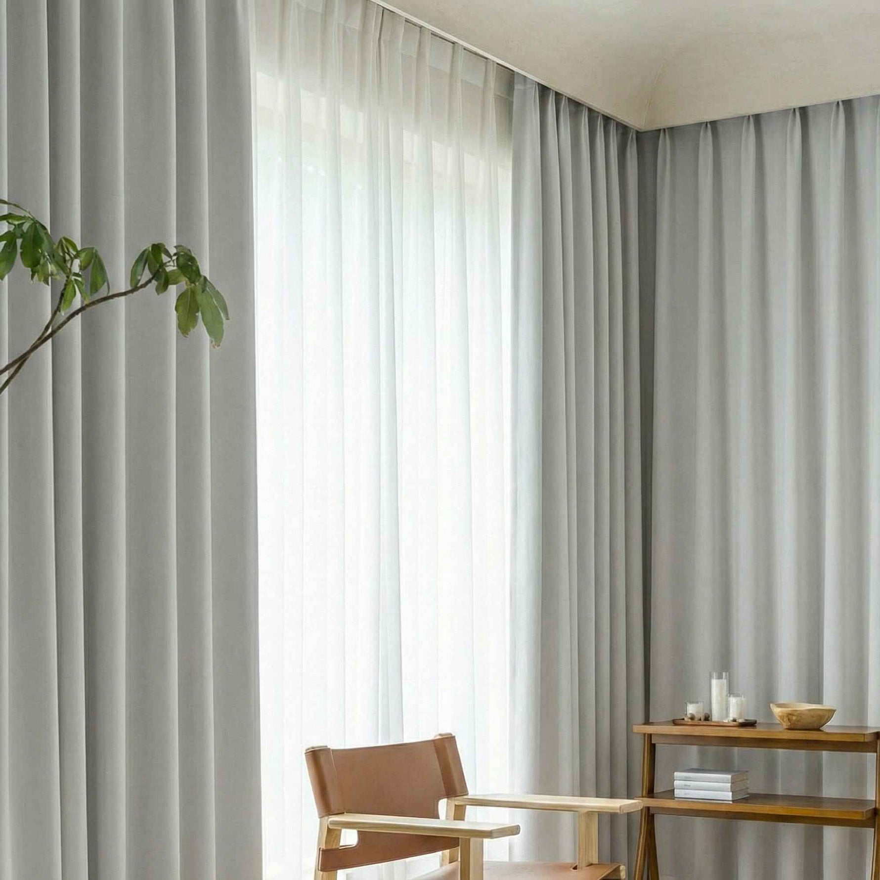 revers 100% Blackout Faux Linen Curtains