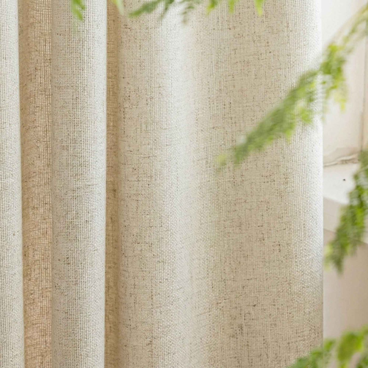 Lcasua Natural Linen Blend Curtains