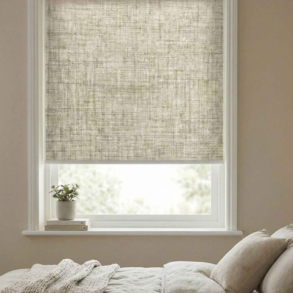 J-Hemp Cordless Faux Linen Blackout Roller Shades