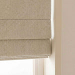 L-loose Cordless Striped Linen Blend Roman Shades - Detail View 4 | JOYDRAPE Bespoke Luxury