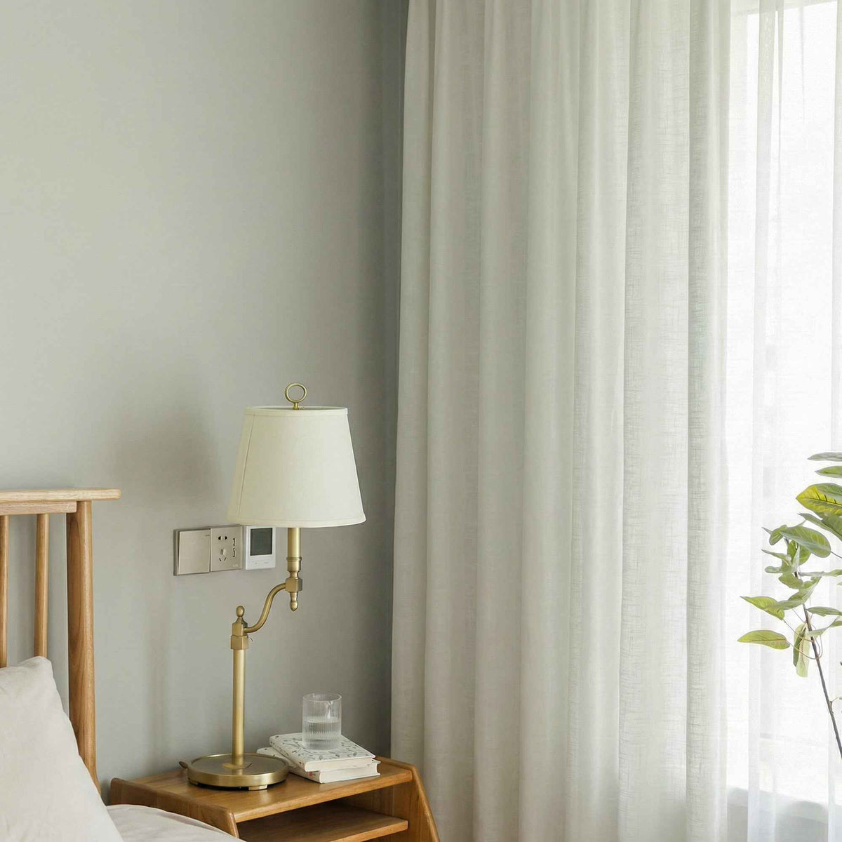 Btimeless Light-Filtering Cotton Linen Textured Curtains