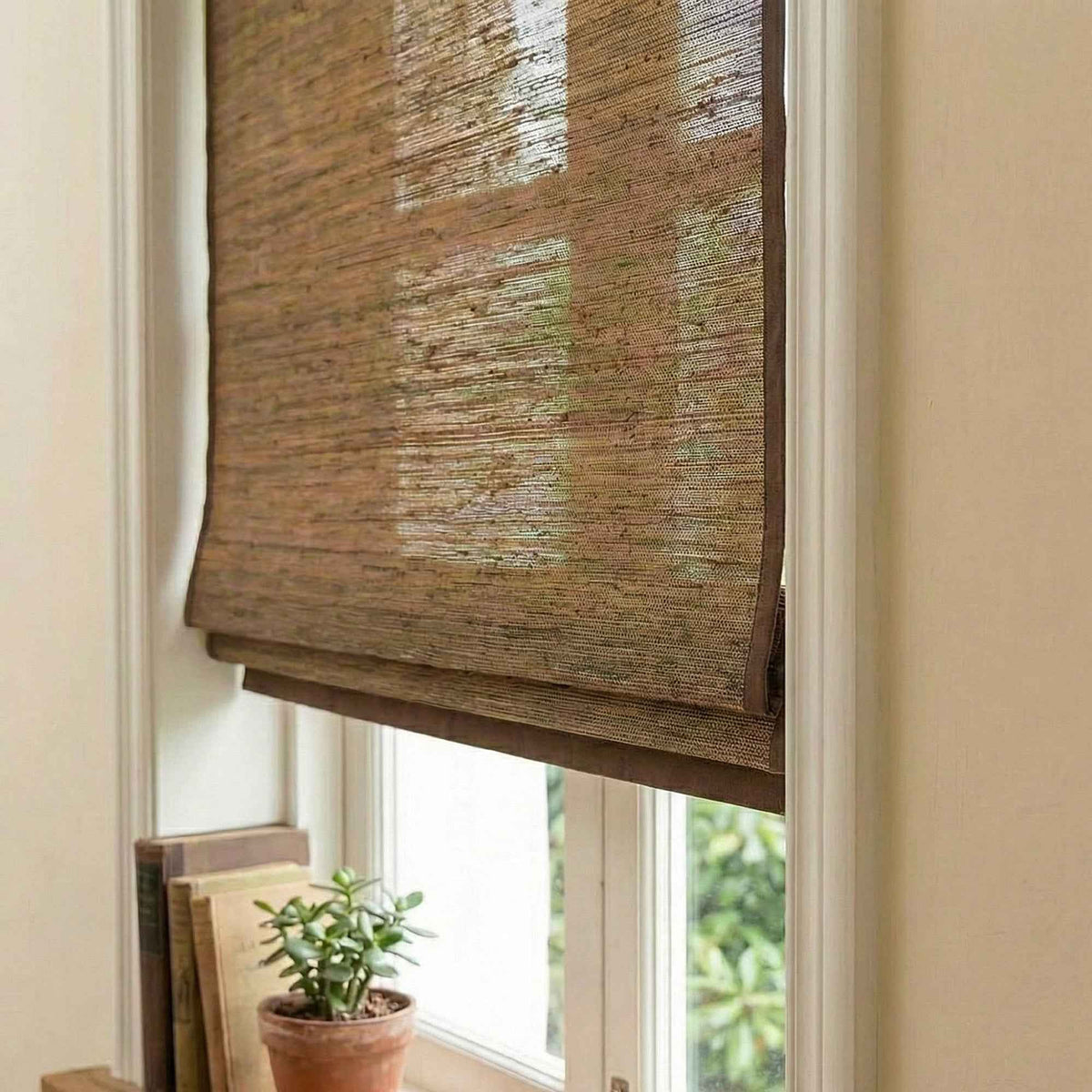 L-Lhramie Refined Ramie Cordless Roman Shades - Detail View 5 | JOYDRAPE Bespoke Luxury