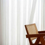 Hopsack Pure White Striped Cotton Sheer Curtains - Detail View 6 | JOYDRAPE Bespoke Luxury