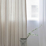 stripe Two-Tone Vertical Striped Linen Blend Curtains