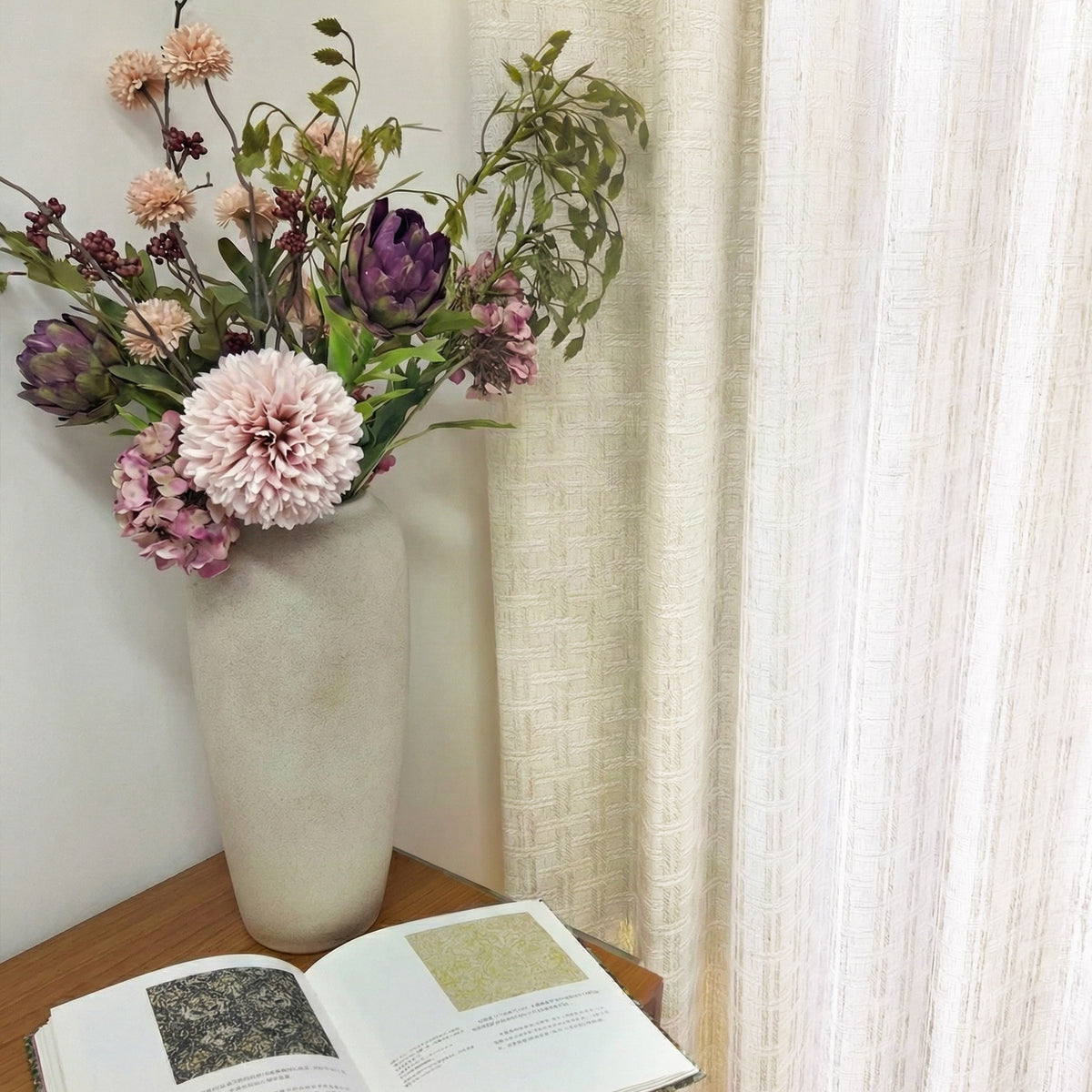 Grid Classic Check Sheer Curtains - Detail View 5 | JOYDRAPE Bespoke Luxury