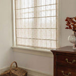L-Linetrie Cordless Striped Sheer Linen Roman Shades - Detail View 6 | JOYDRAPE Bespoke Luxury