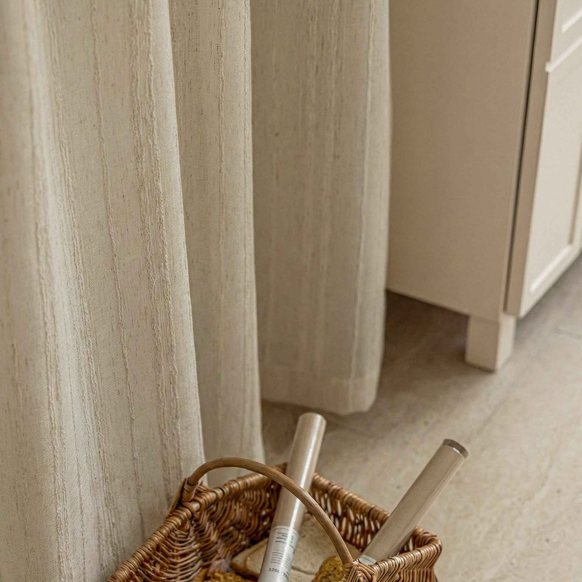 Linetrie Sheer Linen Vertical Stripe Curtains