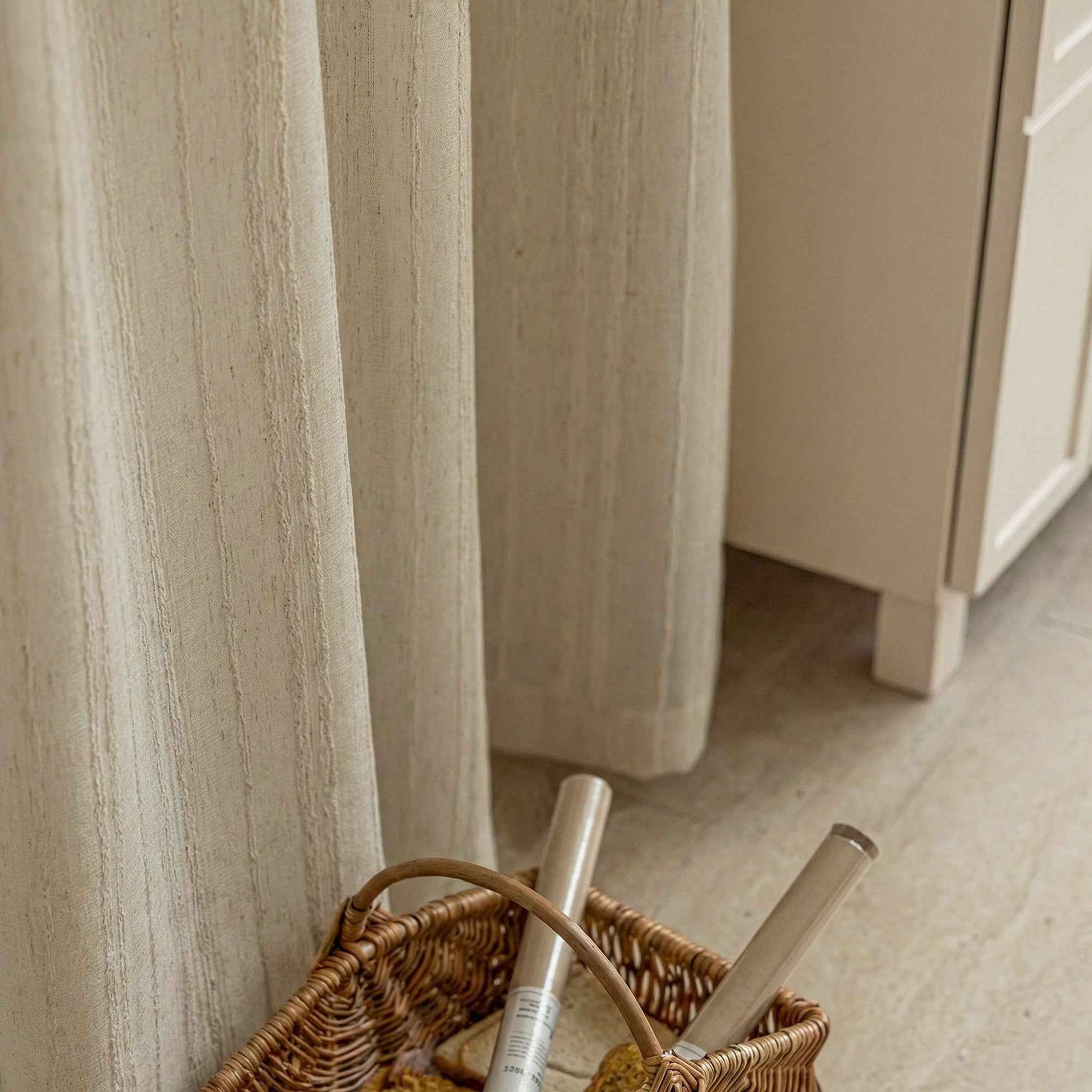 Linetrie Sheer Linen Vertical Stripe Curtains