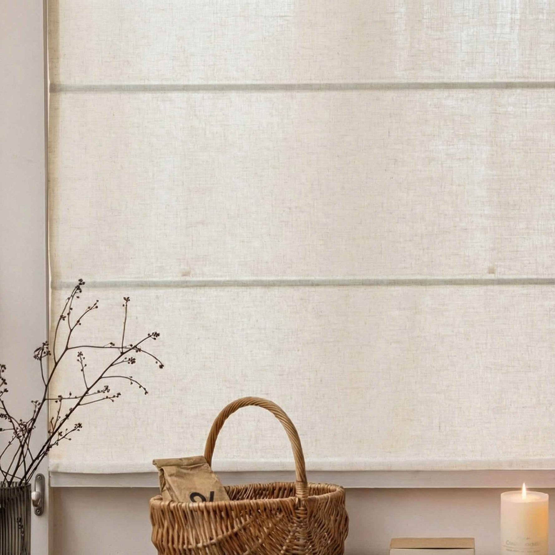 L-light Cordless Solid Linen Blend Roman Shades - Detail View 5 | JOYDRAPE Bespoke Luxury