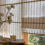 L-Bluestrip Cordless Striped Linen Blend Roman Shade - Detail View 5 | JOYDRAPE Bespoke Luxury