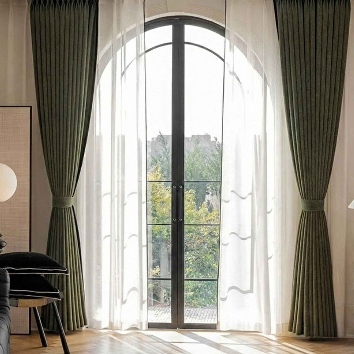 Art Micro-Velvet Cotton-Linen Texture High Blackout Curtains