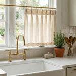 C-Stripe Cotton-Linen Blend Striped Cafe Curtains