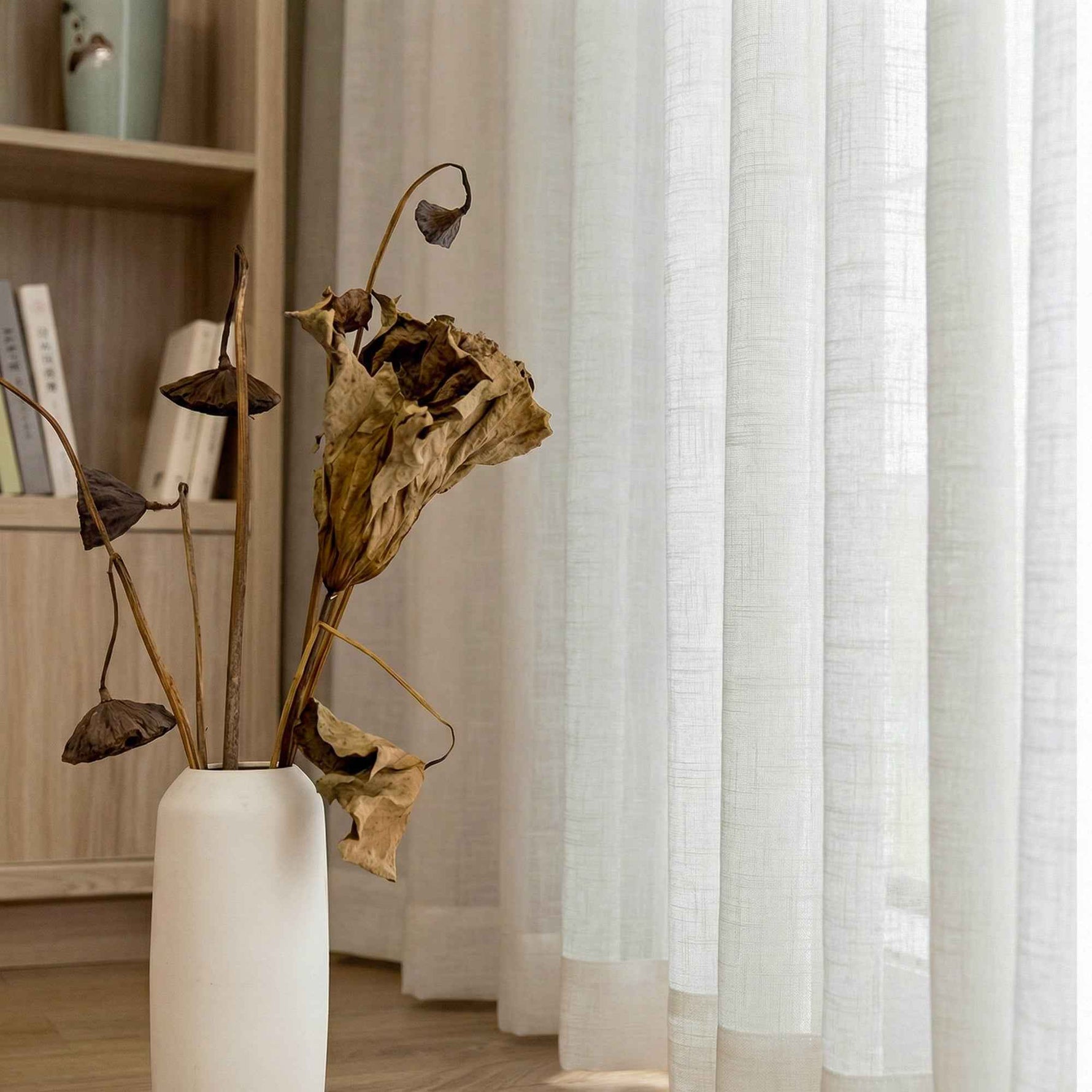Btimeless Light-Filtering Cotton Linen Textured Curtains