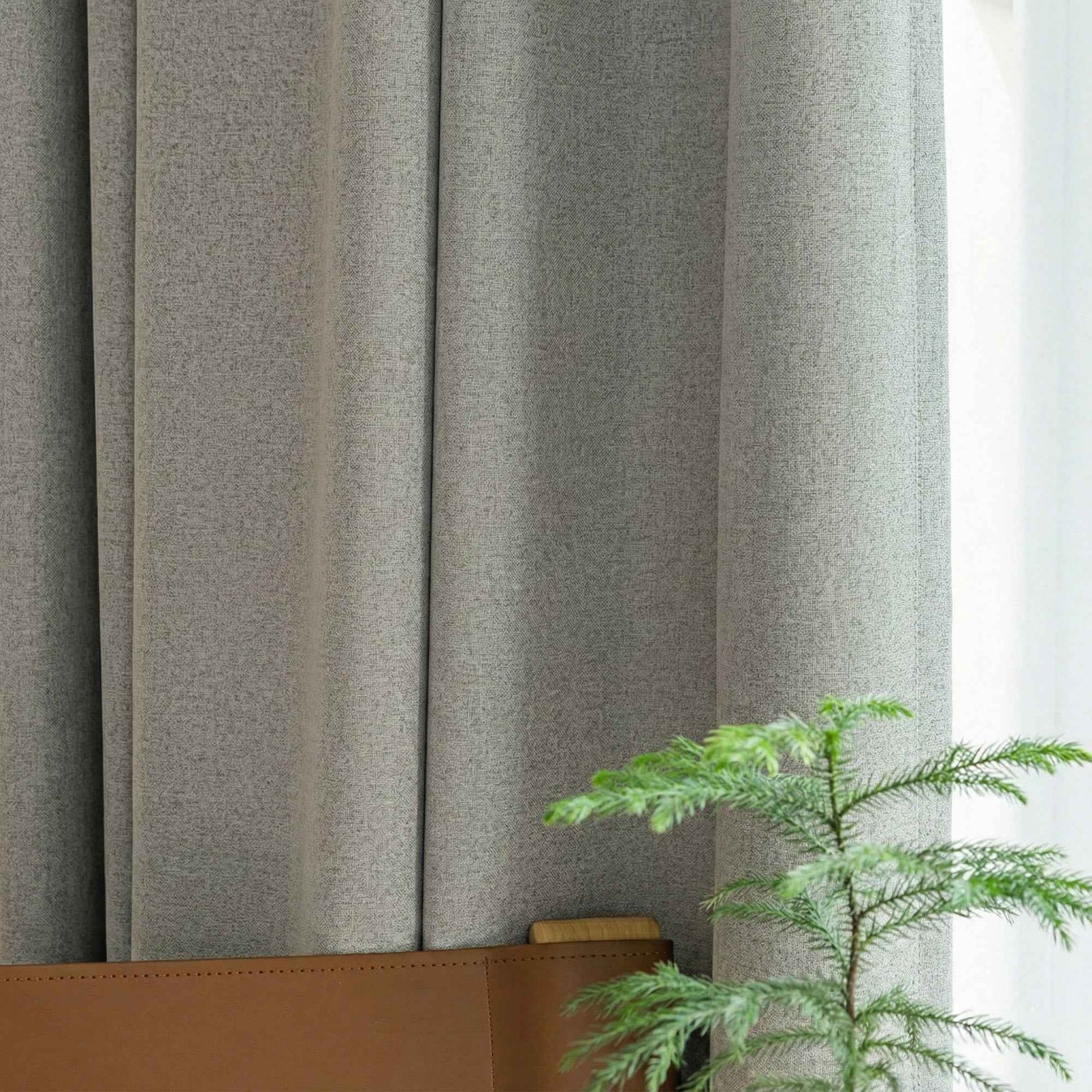 revers 100% Blackout Faux Linen Curtains