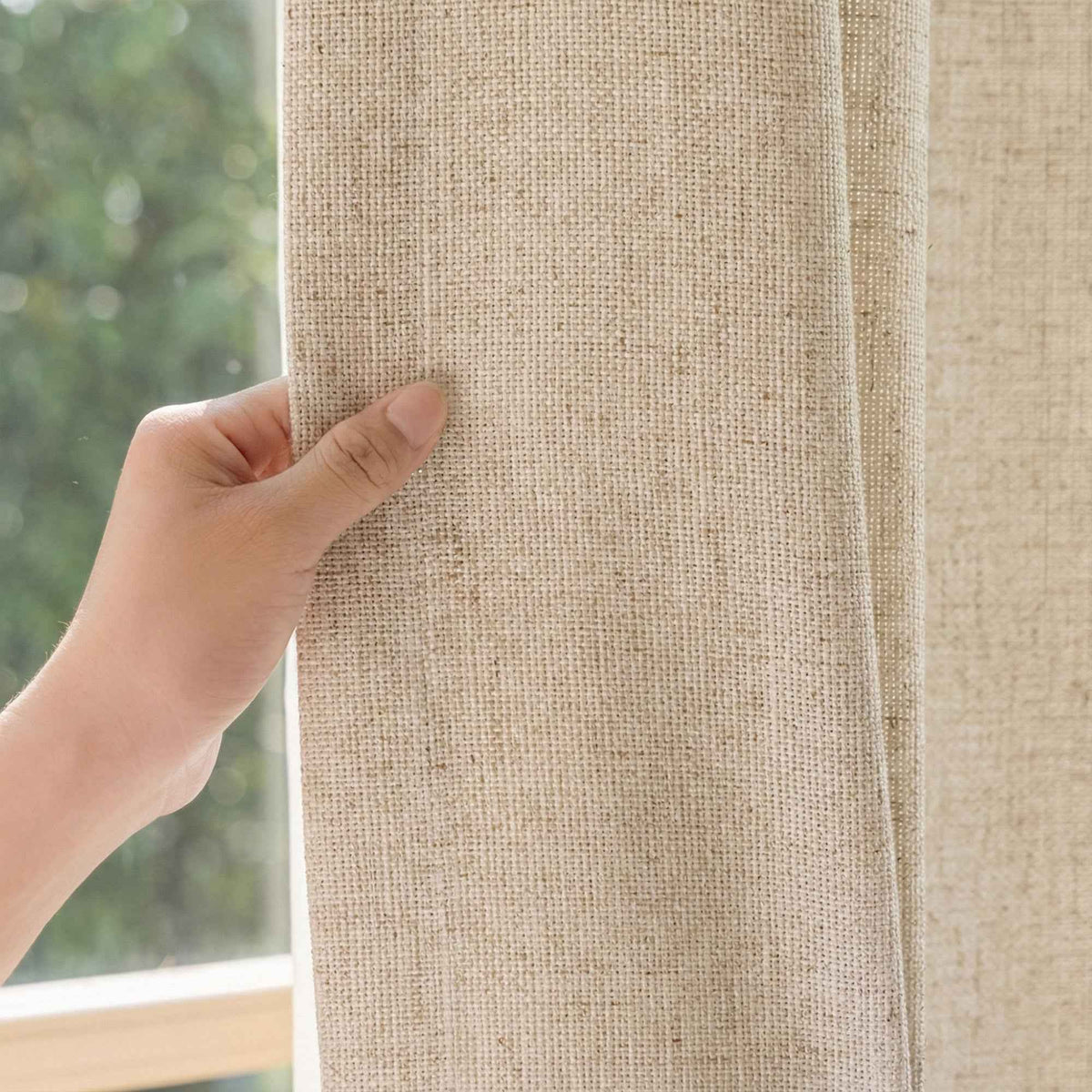 Lcasua Natural Linen Blend Curtains