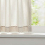C-Uniform Vertical Striped Semi-Sheer Cafe Curtains