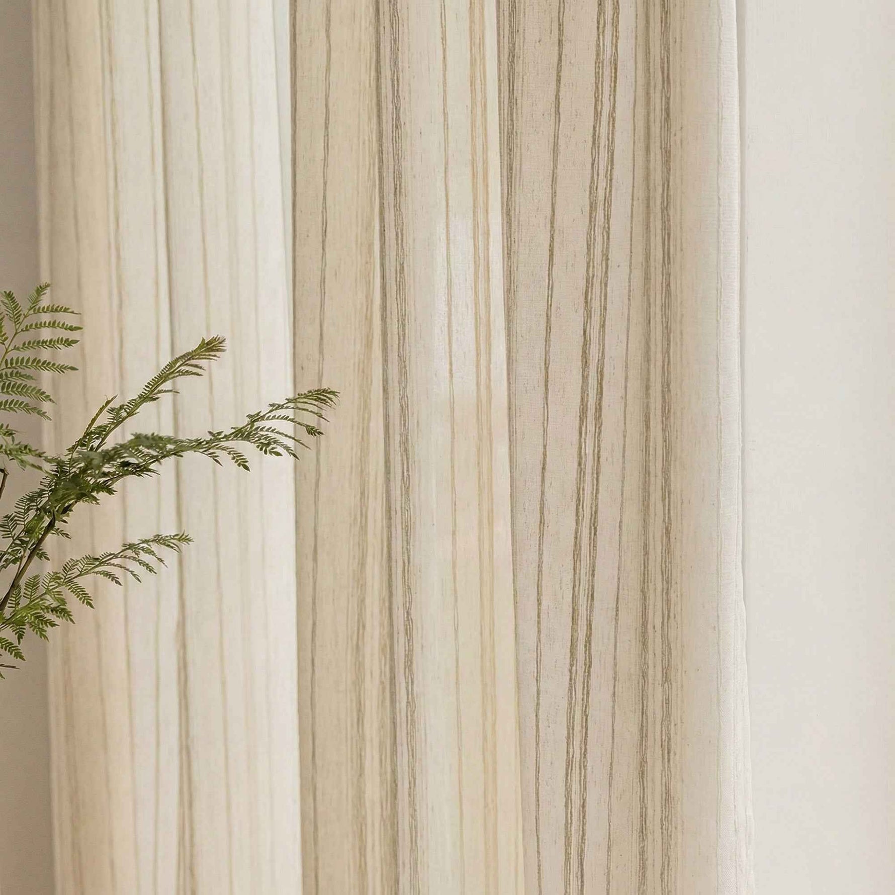 Linetrie Sheer Linen Vertical Stripe Curtains