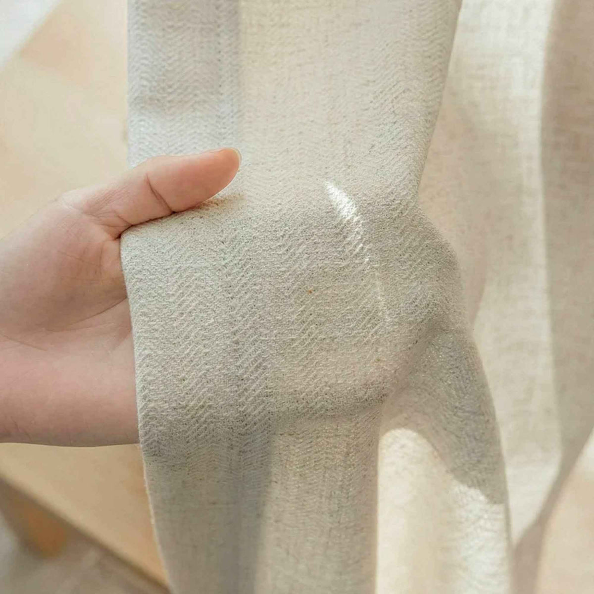 L-Mint Semi-blackout cotton-linen blend Roman shades - Detail View 6 | JOYDRAPE Bespoke Luxury