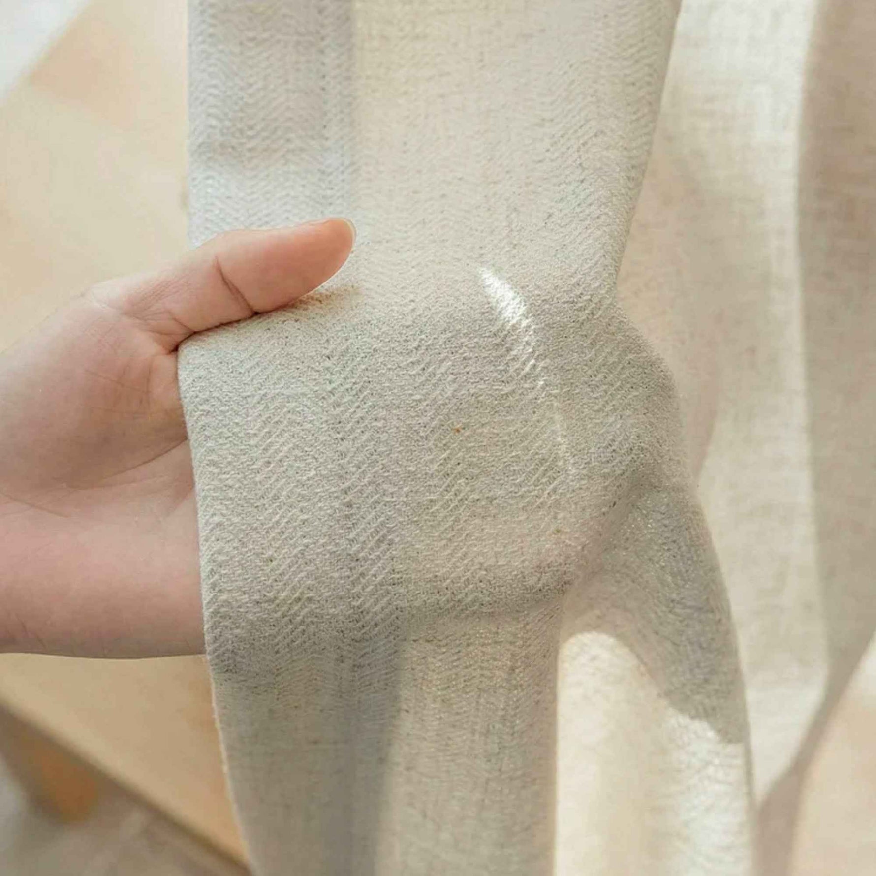 L-Mint Semi-blackout cotton-linen blend Roman shades - Detail View 6 | JOYDRAPE Bespoke Luxury