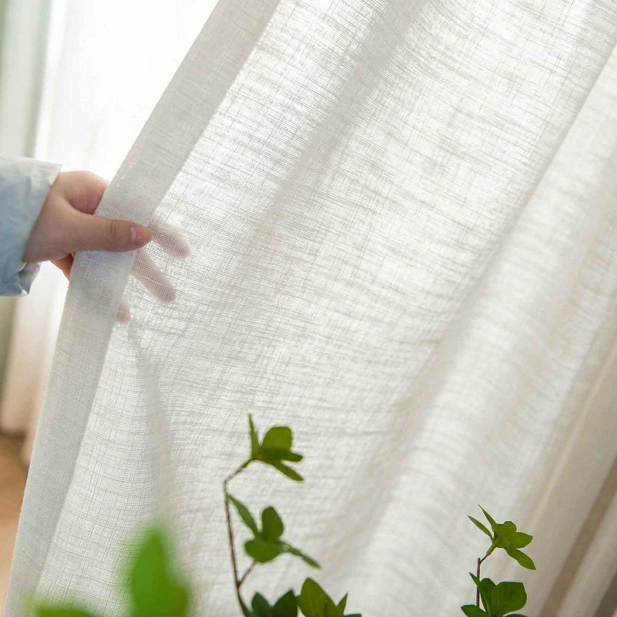 Btimeless Light-Filtering Cotton Linen Textured Curtains