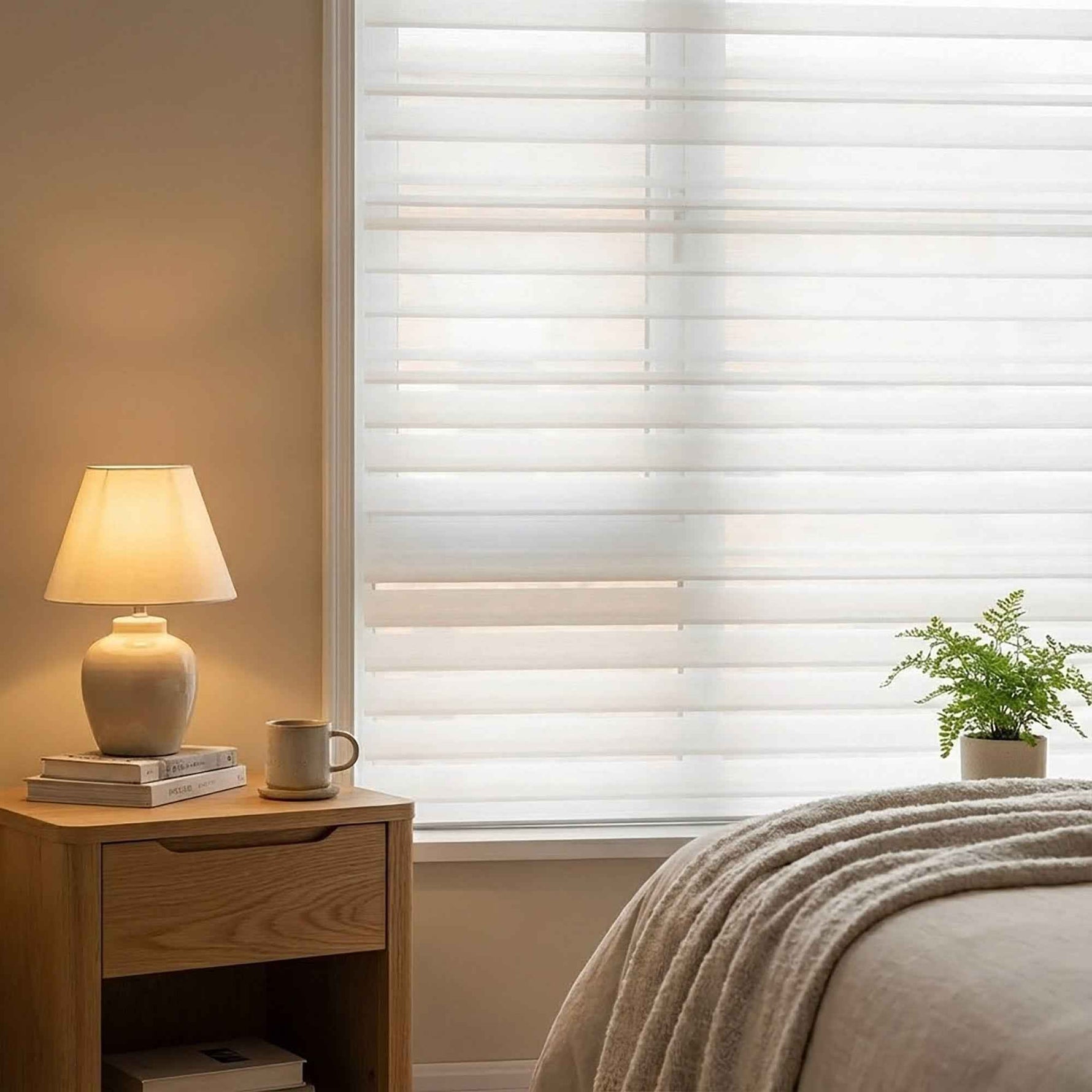 X-Hush Pure White Corded Shangri-La Blinds - Detail View 8 | JOYDRAPE Bespoke Luxury