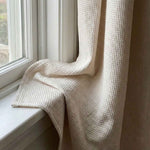 Wheat Heavyweight waffle textured linen blend curtains